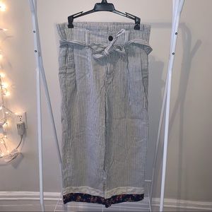 Madewell Blue and White Striped Paperbag Pants